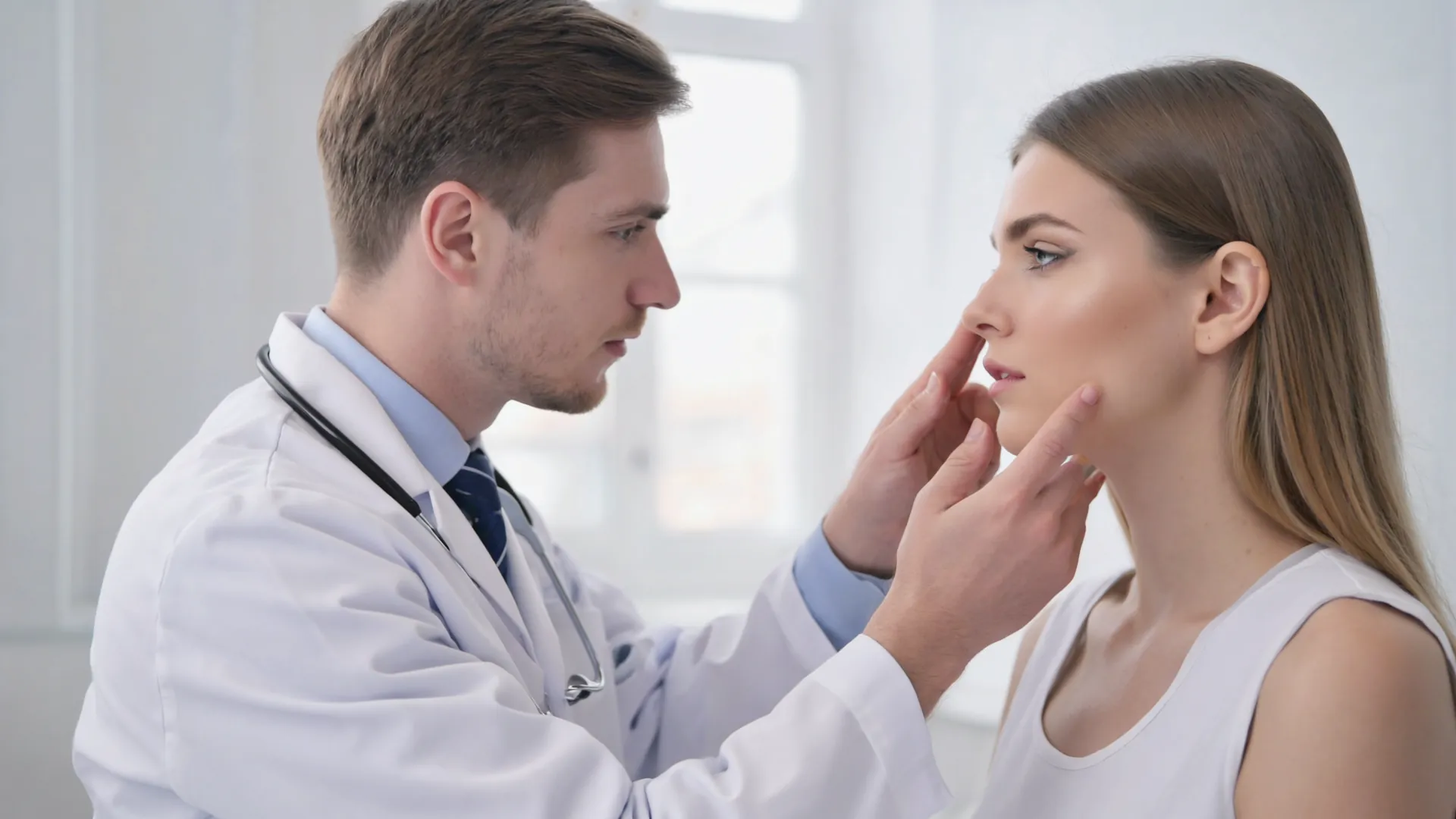 Doctor assessing facial muscle movement during an anti-wrinkle injections consultation in Dublin