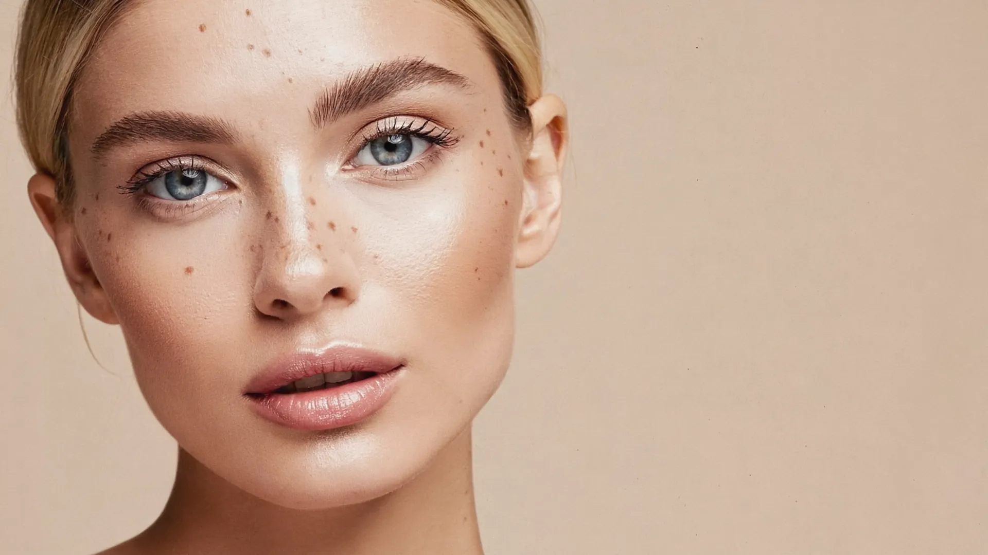 Calm, natural close-up portrait reflecting the subtle, well-rested look patients want from a lip flip