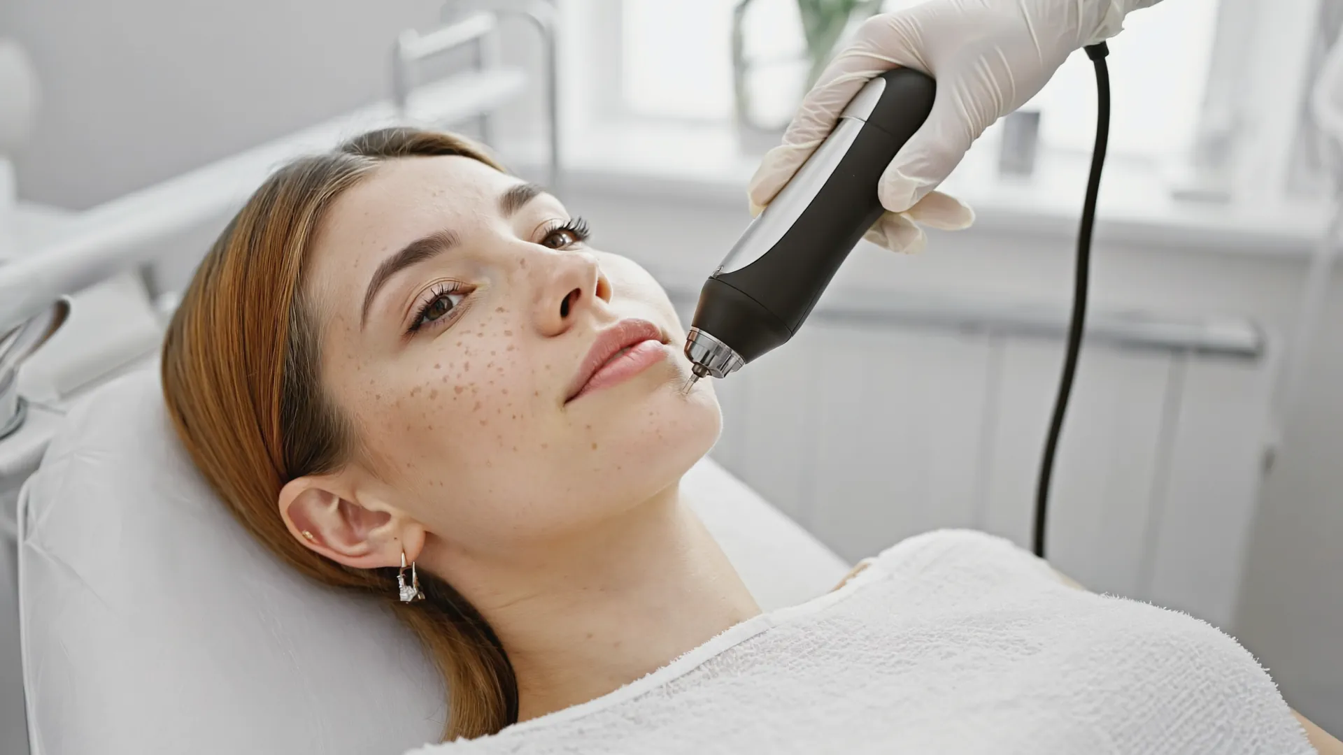 RF microneedling treatment being carried out on a patient at a Dublin aesthetic clinic